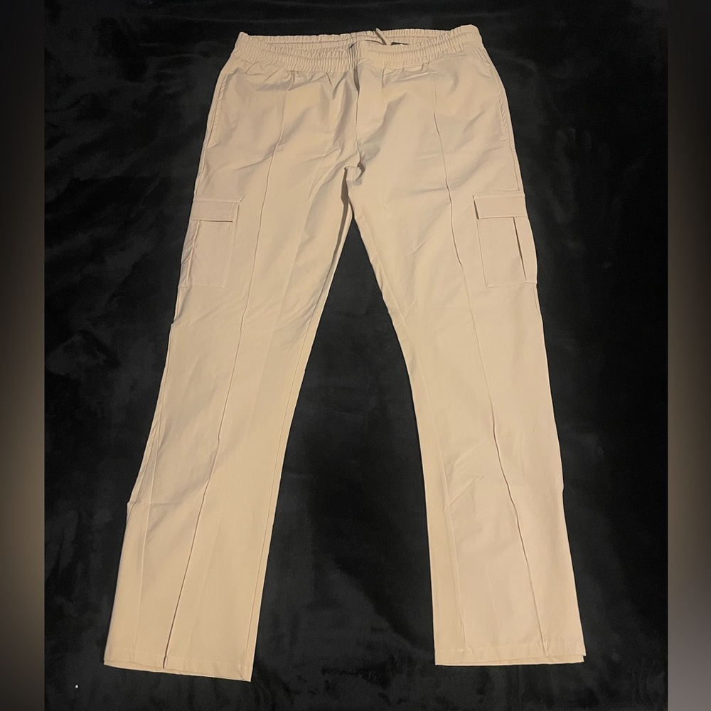 BoohooMan Slim Fit Technical Stretch Cargo Pants